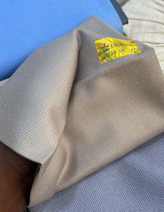 Tissu Homme Kaki Beige Texture Maillée