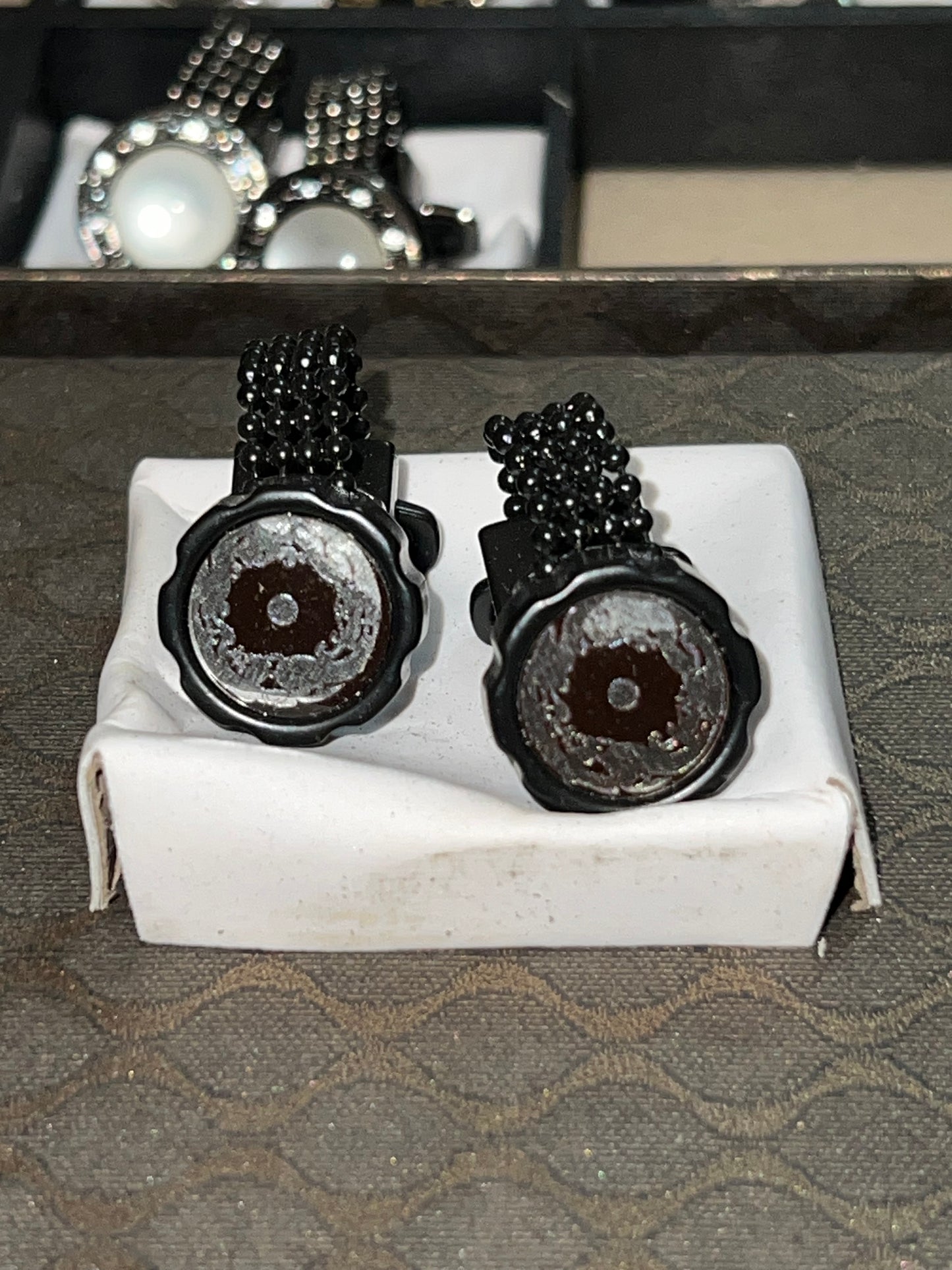 Bouton Manchette Gris-Metal