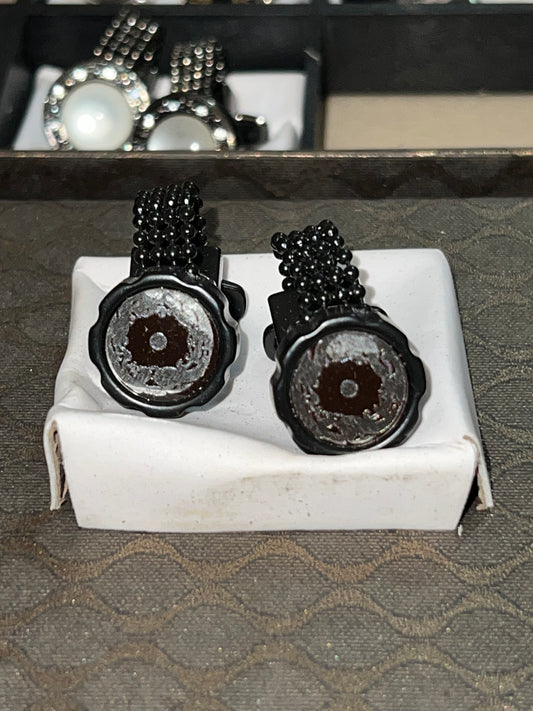 Bouton Manchette Gris-Metal