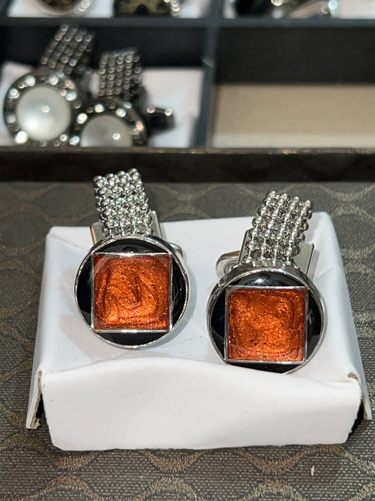 Bouton Manchette Orange