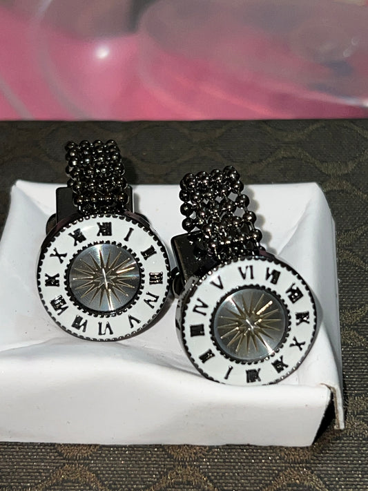 Bouton Manchette Fond Blanc-Grise