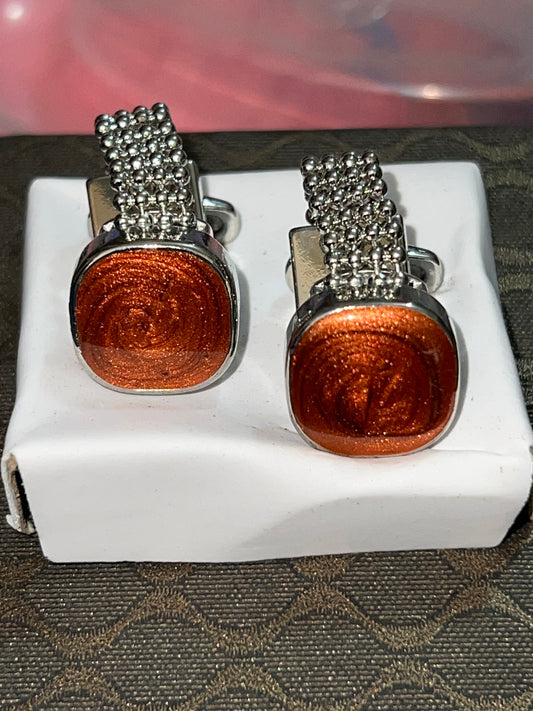 Bouton Manchette Fond Orange