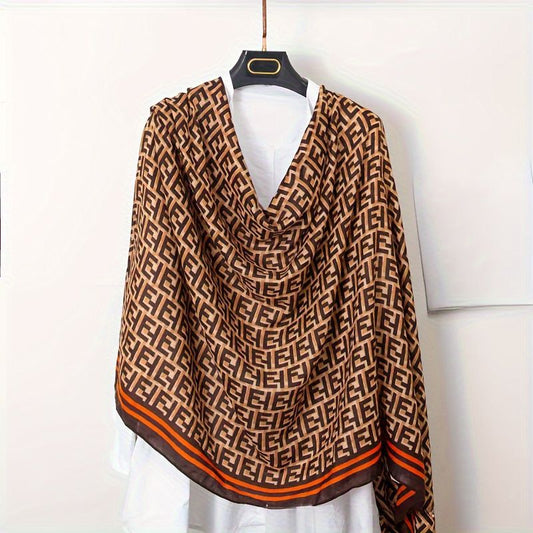 Écharpe Beige & Marron Style Fendi