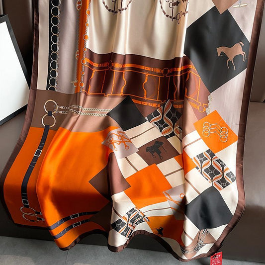 Écharpe Beige Dégradé Marron – Élégance Naturelle